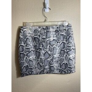 POLLY WOMENS SNAKE SKIN MINI SKIRT SIZE 6 BACK ZIP FULLY LINED